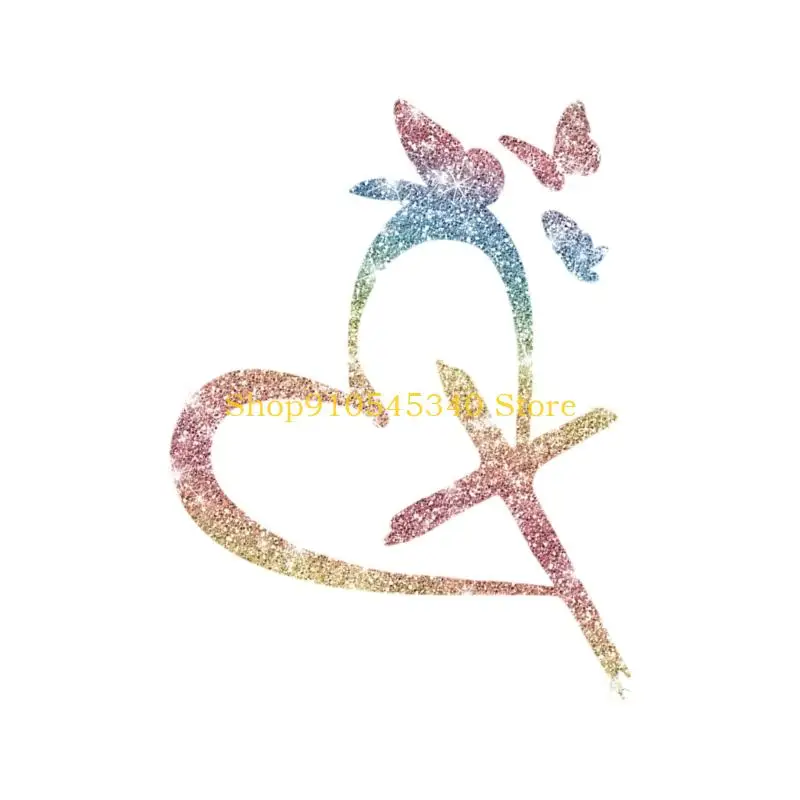 U2JA Heart and Butterfly Auto Decal with Reflective Styling, PET Construction, and Sparkling Vehicle Body Accent Detail