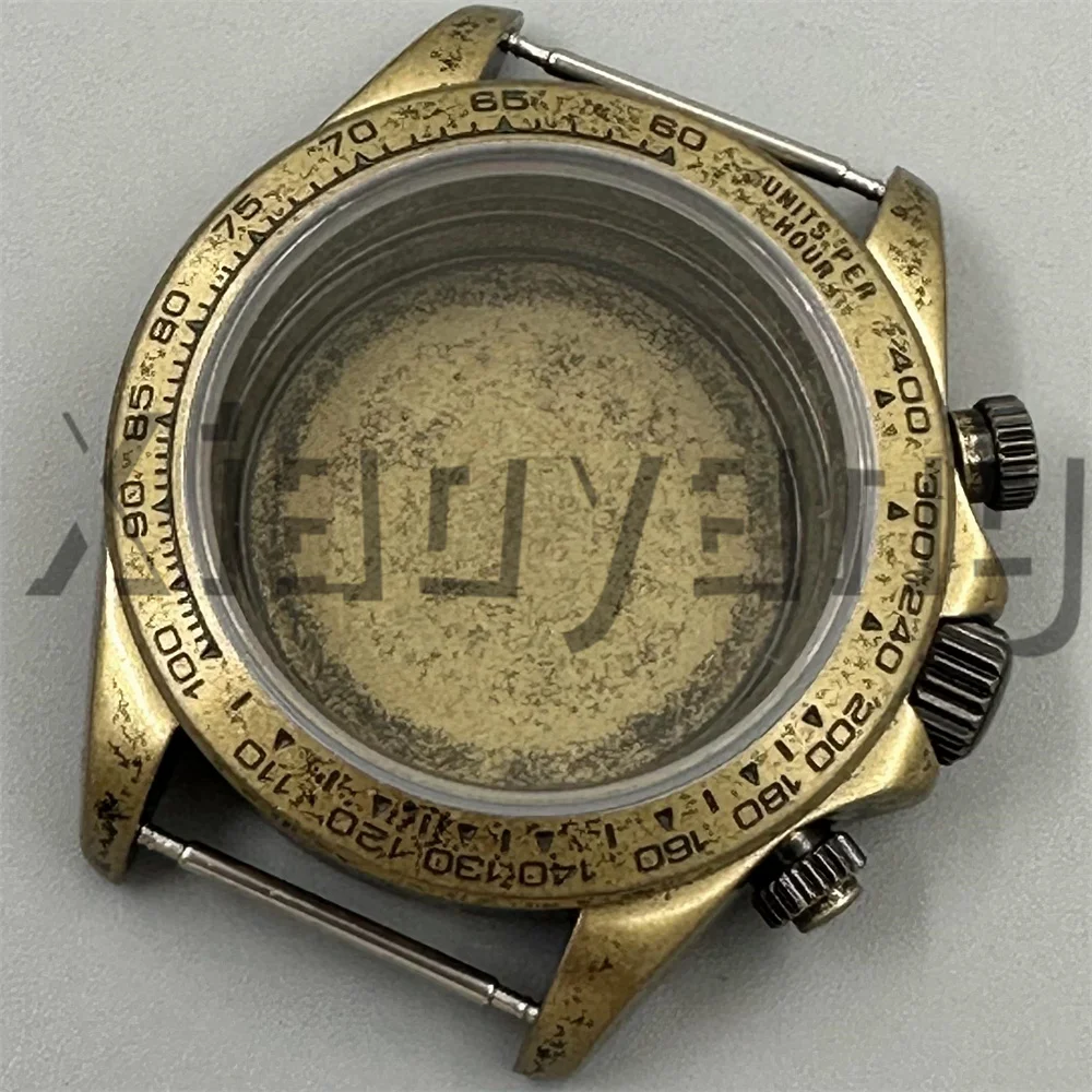 39.4mm PVD Bronze Vintage VK63 Watch Case Stainless Steel Sapphire Glass Fit VK63 VK64/VK67 VK68 Movement Watch Parts