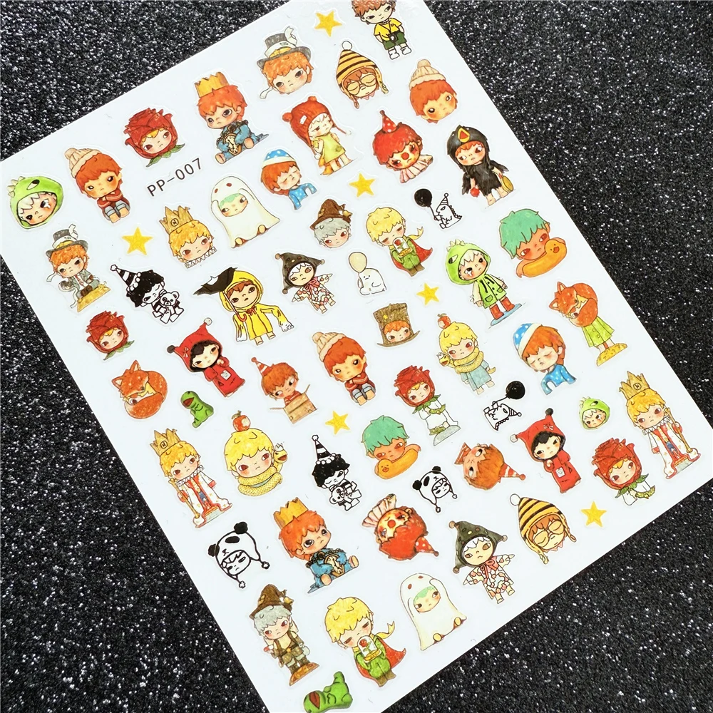 PP-001-008 BUBU pour autocollant d'ongle 3D colle arrière auto-adhésive Nail art autocollant d'ongle outil de décoration curseurs pour décalcomanies d'ongles