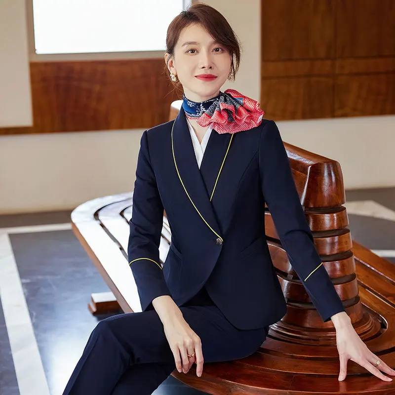 

Long Sleeve Female Boutique Office Lady Suit Student School Uniform Hotel Uniforms China Southern Airlines Airline Stewardess Su