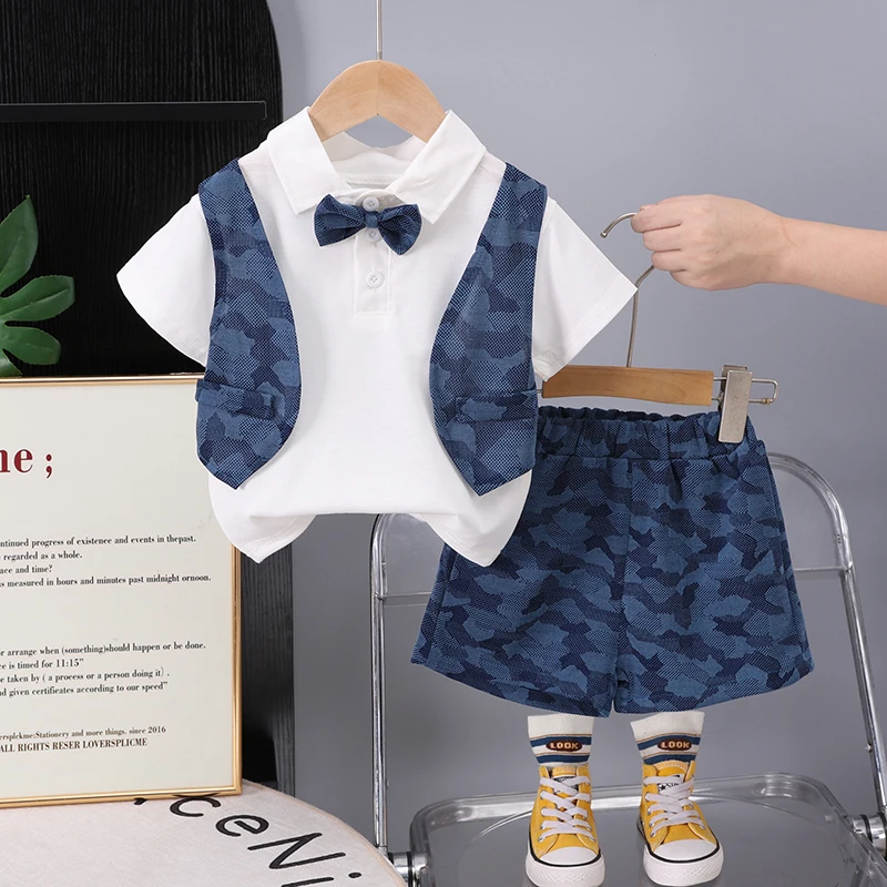 

New Summer Baby Clothes Suit Children Short Sleeved T-Shirt Shorts 2Pcs/Set Kids Boys Clothing Infant Outfits Toddler Tracksuits