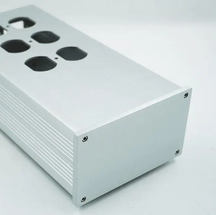 126 silver full aluminum 6-bit American standard socket power filter case DIY chassis for audio