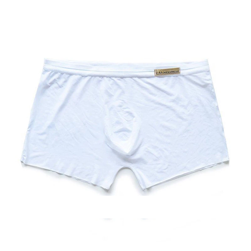 Mutandine da uomo boxer Sexy uomo intimo sottile in seta di ghiaccio mutande di un pezzo boxer a vita bassa Cool intimo da uomo Sissy Solid