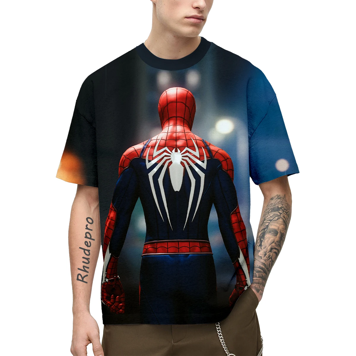 

Miniso T-Shirts Spider-Man The Avengers Cartoon 3D Print Streetwear Men Women Fashion Oversized T Shirt Kids Boys Girl Tees Tops