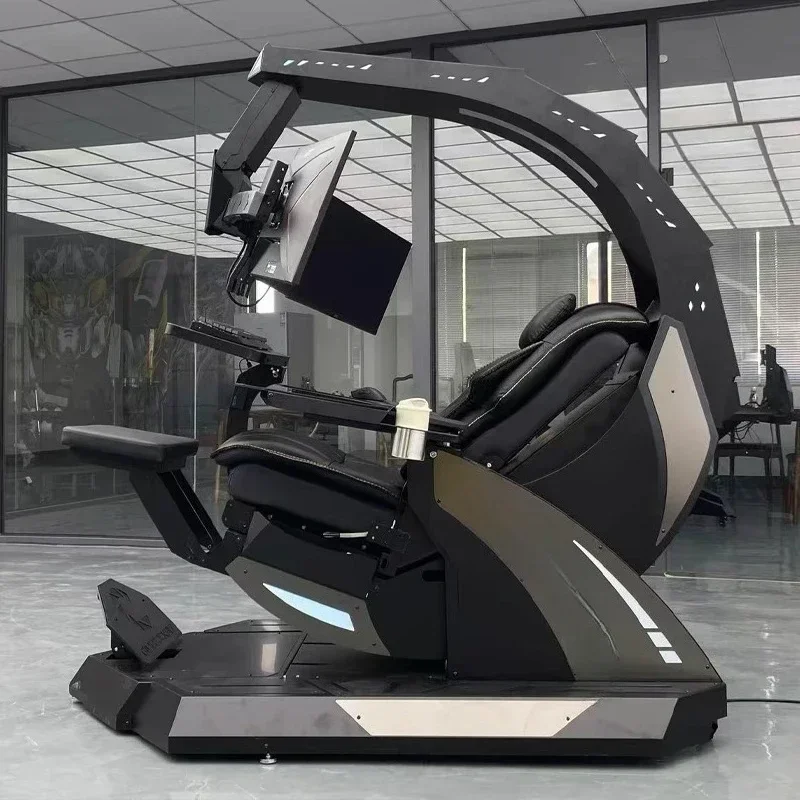 Computer cockpit integrated e-sports table and chair massage chair