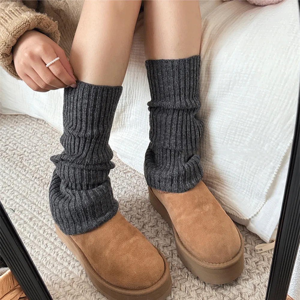 40cm Knitted Lolita Leg Warmers Women\'s Long Socks Winter Wool Foot Cover Arm Warmer Y2K Girl JK Crochet Heap Socks Boot Cuffs