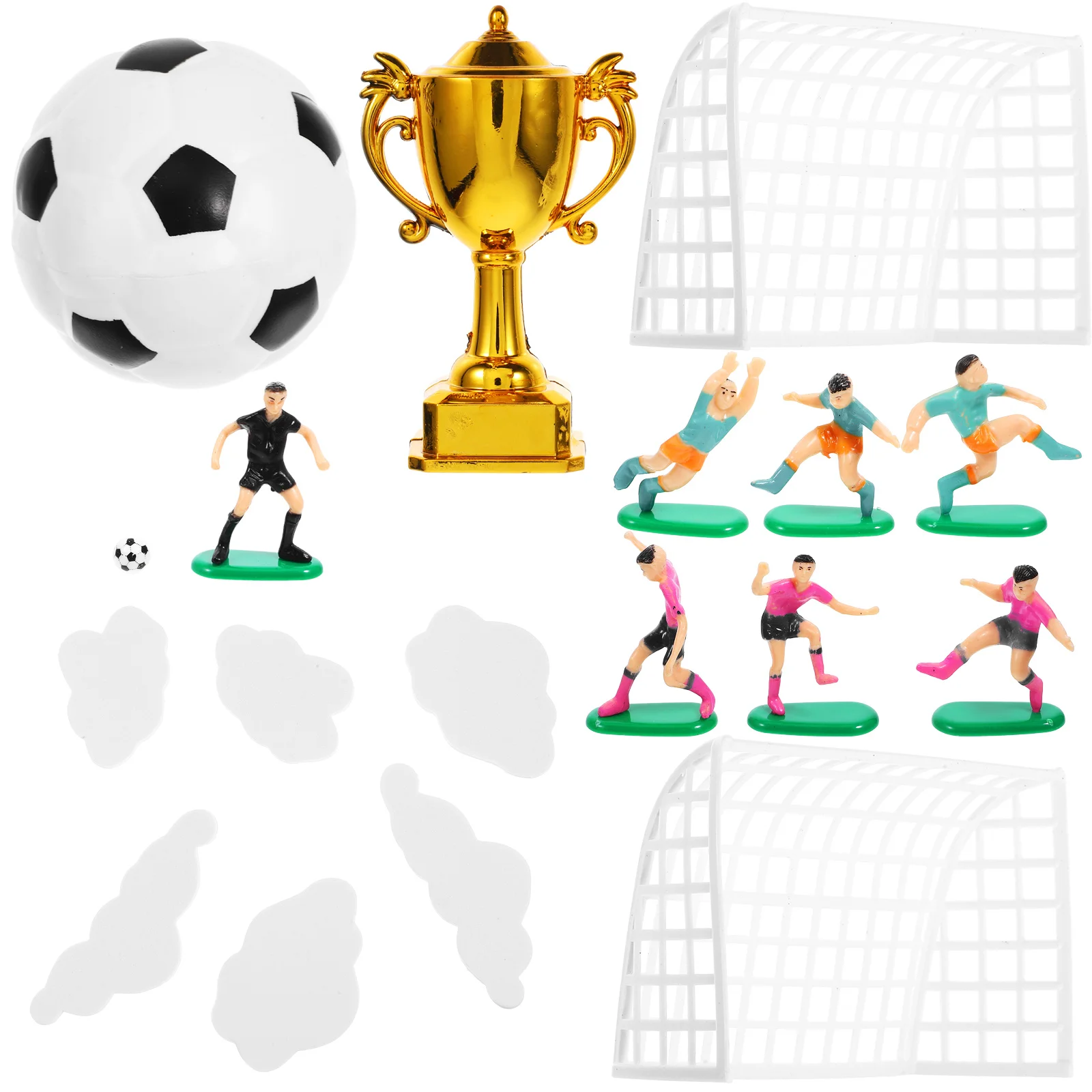 

1Set Soccer Cake Toppers Football Player Trophy Set Birthday Party Sports Cake Decorations Soccer Fans Football Cupcake Toppers