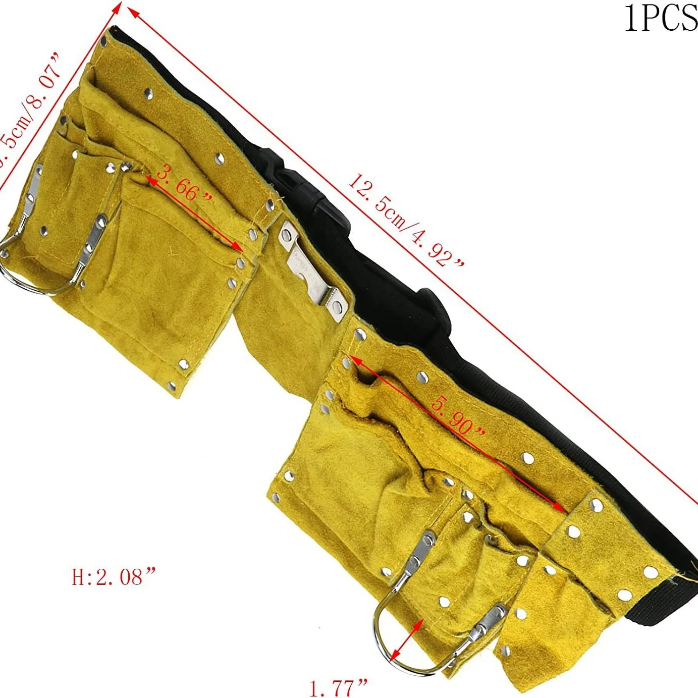 Leather Tool Belt Quick Release Buckle Carpenter Construction Work Apron Tool Storage Pouch Belt