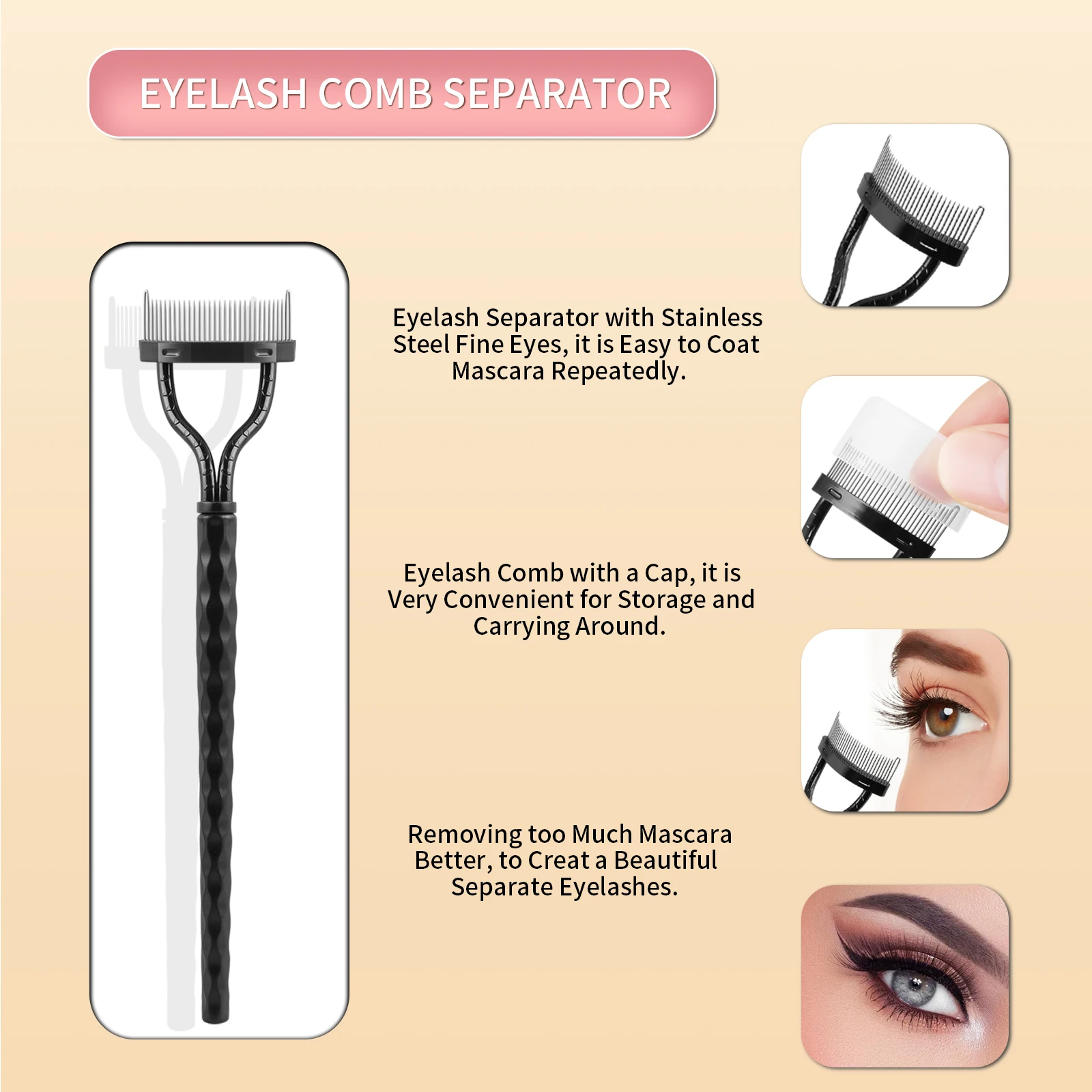 3 Stuks Veilige Wenkbrauw Trimmer Rvs Wenkbrauw Met Kam Haar Wenkbrauwen Make-Up Tool Wenkbrauw Wimper Kam Wenkbrauw Separator