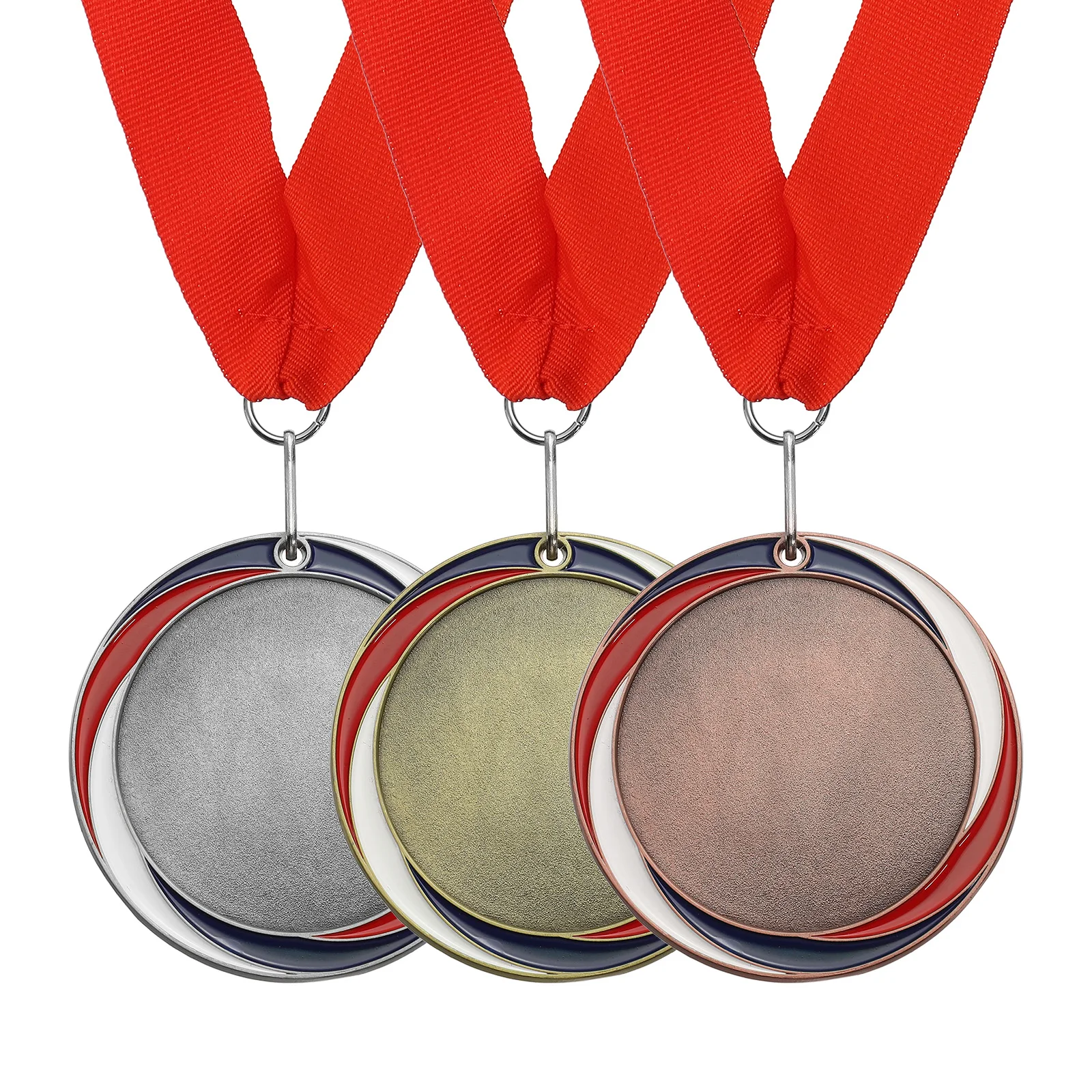 1/3Pcs Award Medals 1st 2nd 3rd Prize Winner Medals w Red Neck Ribbon 2.5