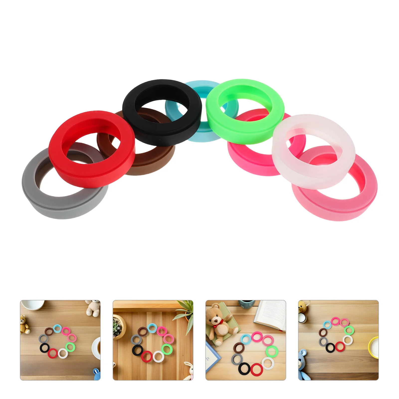 

18Pcs Colorful Silicone Rubber Bands Reusable Cable Ties for Charging Cords Wire Management Organizer Straps Multipurpose Cord