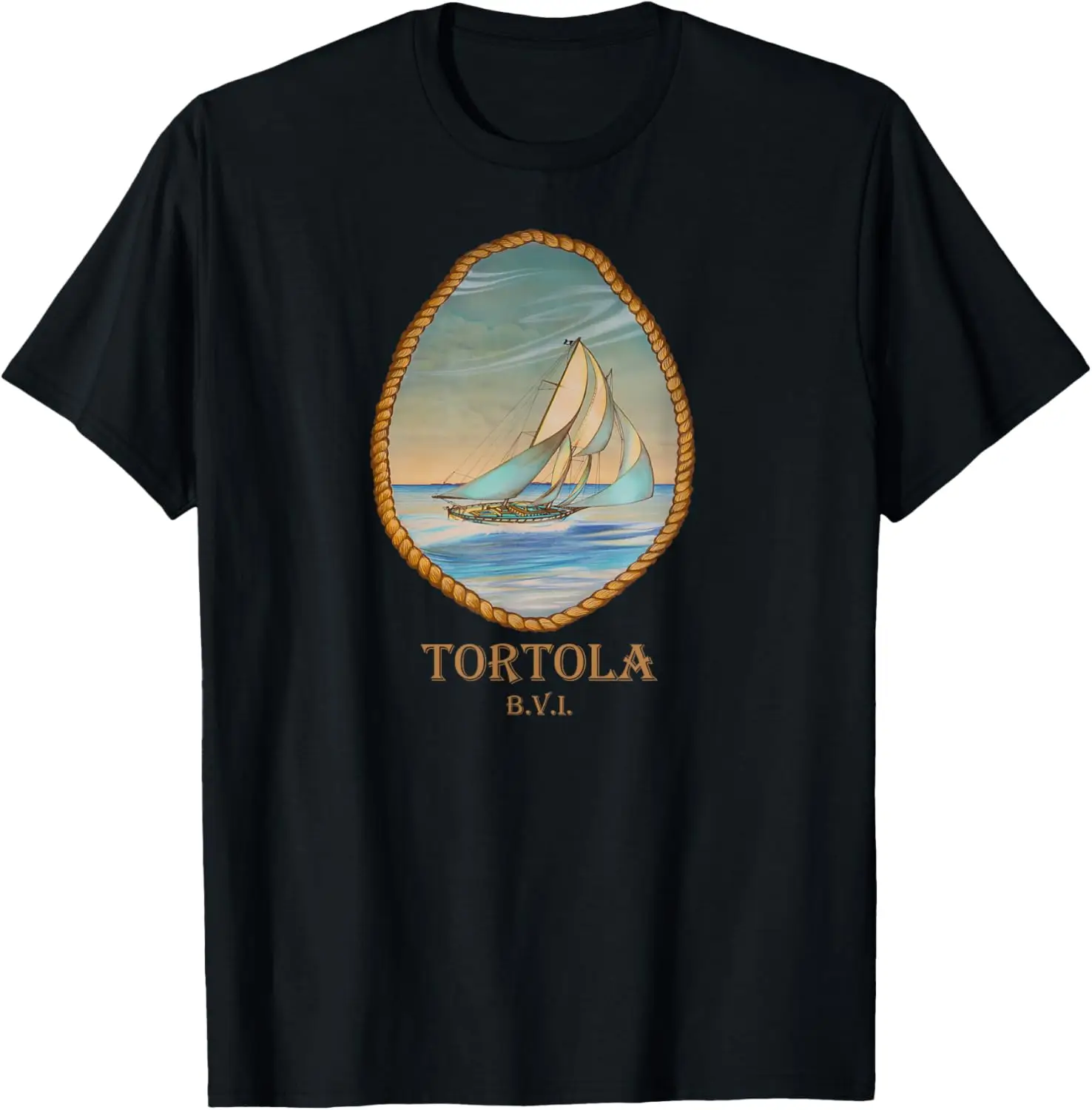 

Tortola, BVI Vintage Retro Sailboat Vacation T-Shirt