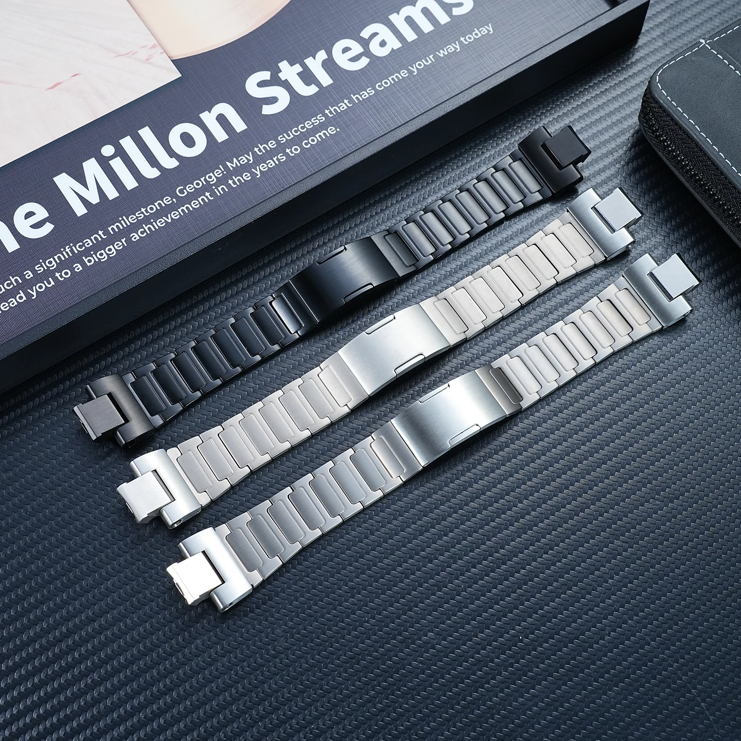 تعديل حزام ساعة اليد غير القابل للصدأ لساعة كاسيو G-SHOCK الصلب القلب GST-B400 سلسلة الرياضة الرجال معصمه حزام + أدوات