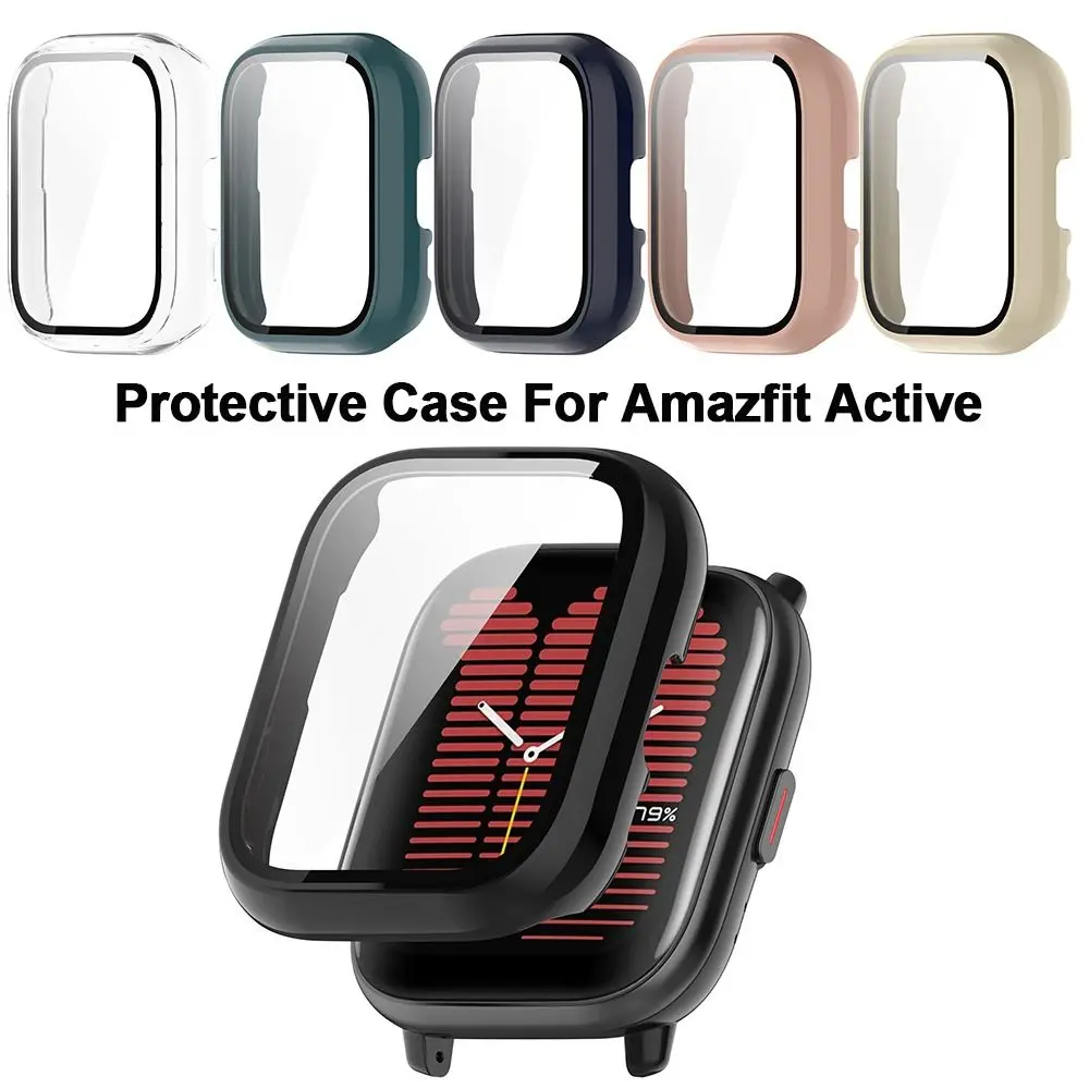 Protective Case For Amazfit Active Full Cover Screen Protector Tempered Glass Film Bumper Shell