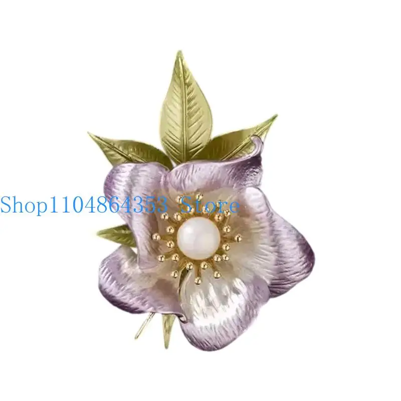 652F Creative Floral Brooch Feature Intricate Flower Design for Casual Formal Outfits Fashion Enamel Painted Brooch