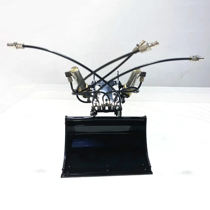 Balde de nivelamento hidráulico de boca larga, inclinação rotativa de metal, balde de nivelamento de boca larga, acessórios de modelo hidráulico