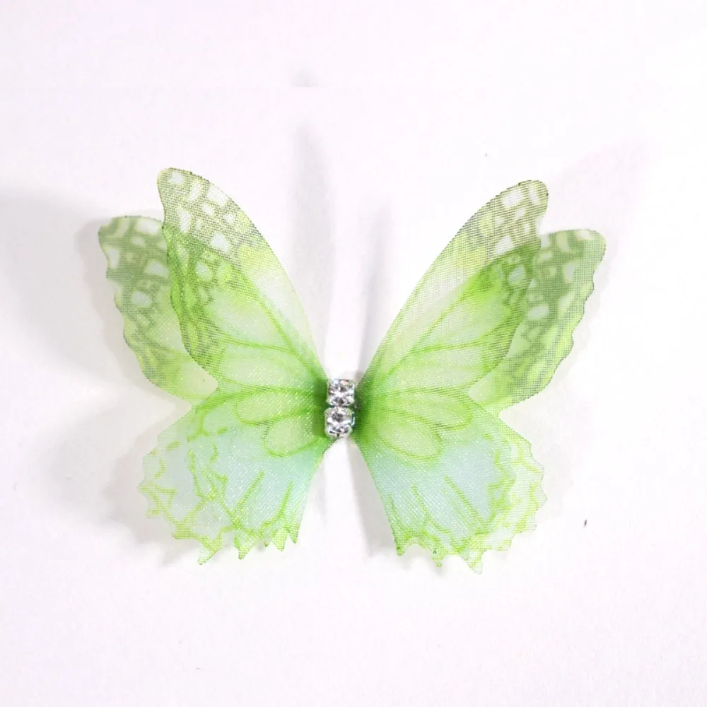 

50 шт. 3D аппликации из ткани из органзы, двухслойные градиентные шифоновые вышитые нашивки, полупрозрачные нашивки для шитья одежды