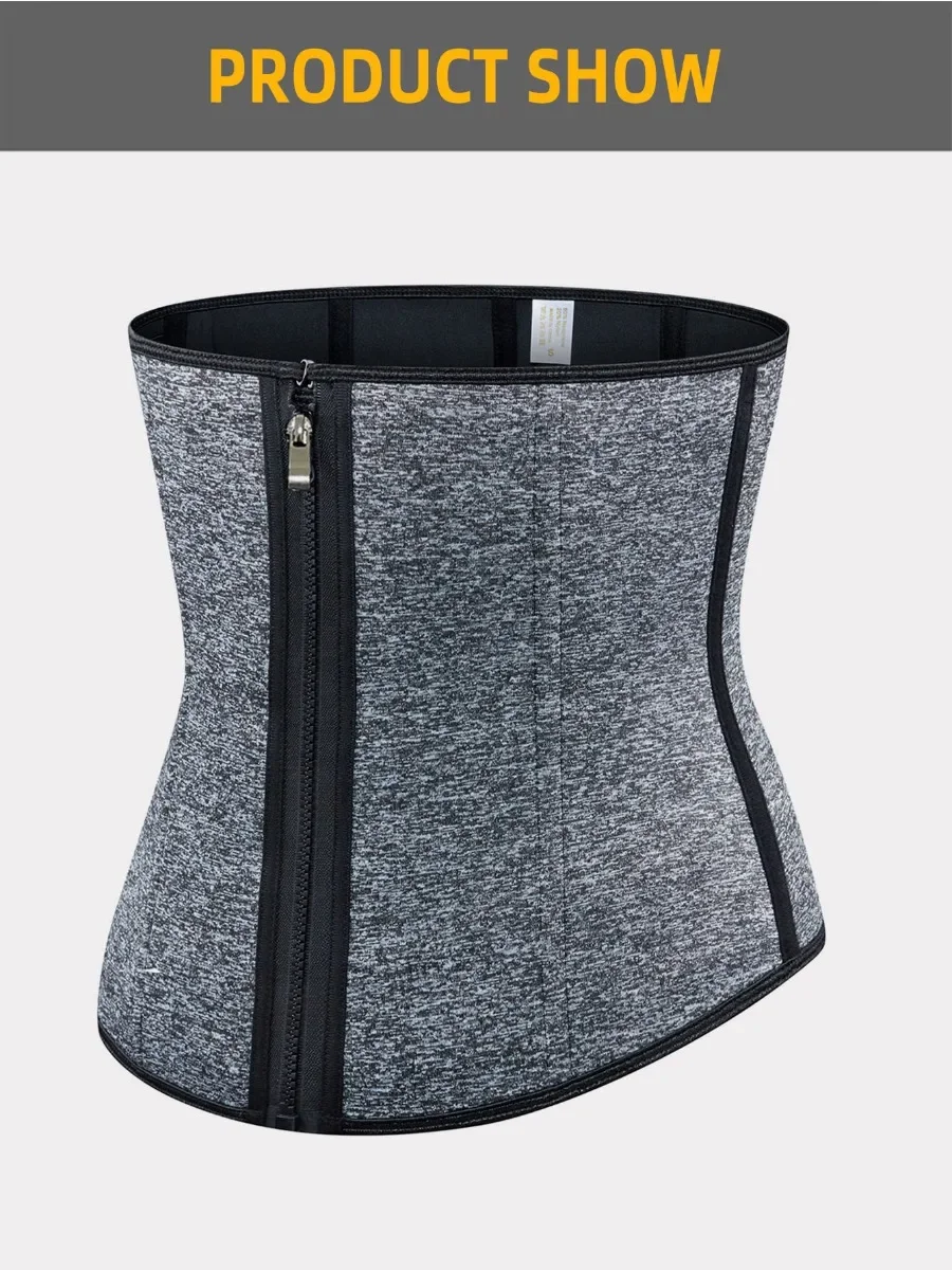 Mulheres neoprene cintura trainer cinchers com zíper & ganchos suor cintura trimmer para treino cinto espartilho shapewear menor gordura da barriga