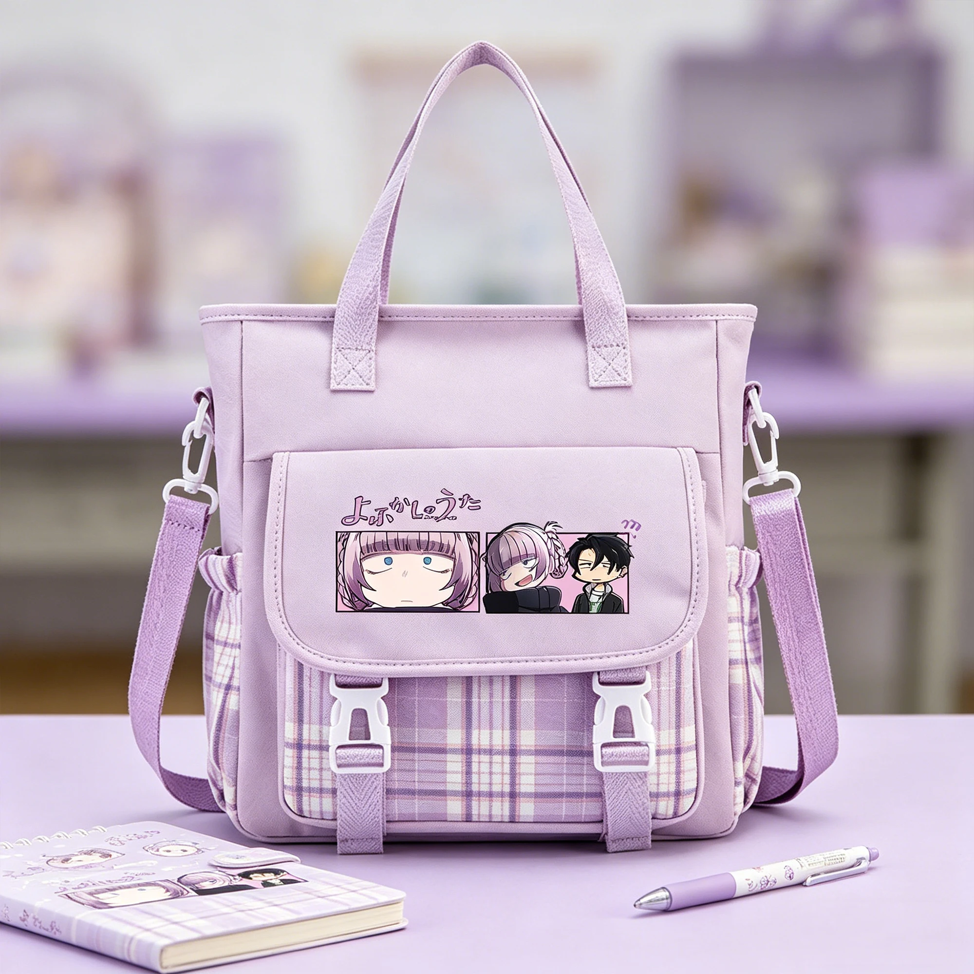 Anime Call of The Night Shoulder Bags Oxford Crossbody Bag Students Schoolbag Travel Daypack Girls Cartoon Printed Messenger Bag