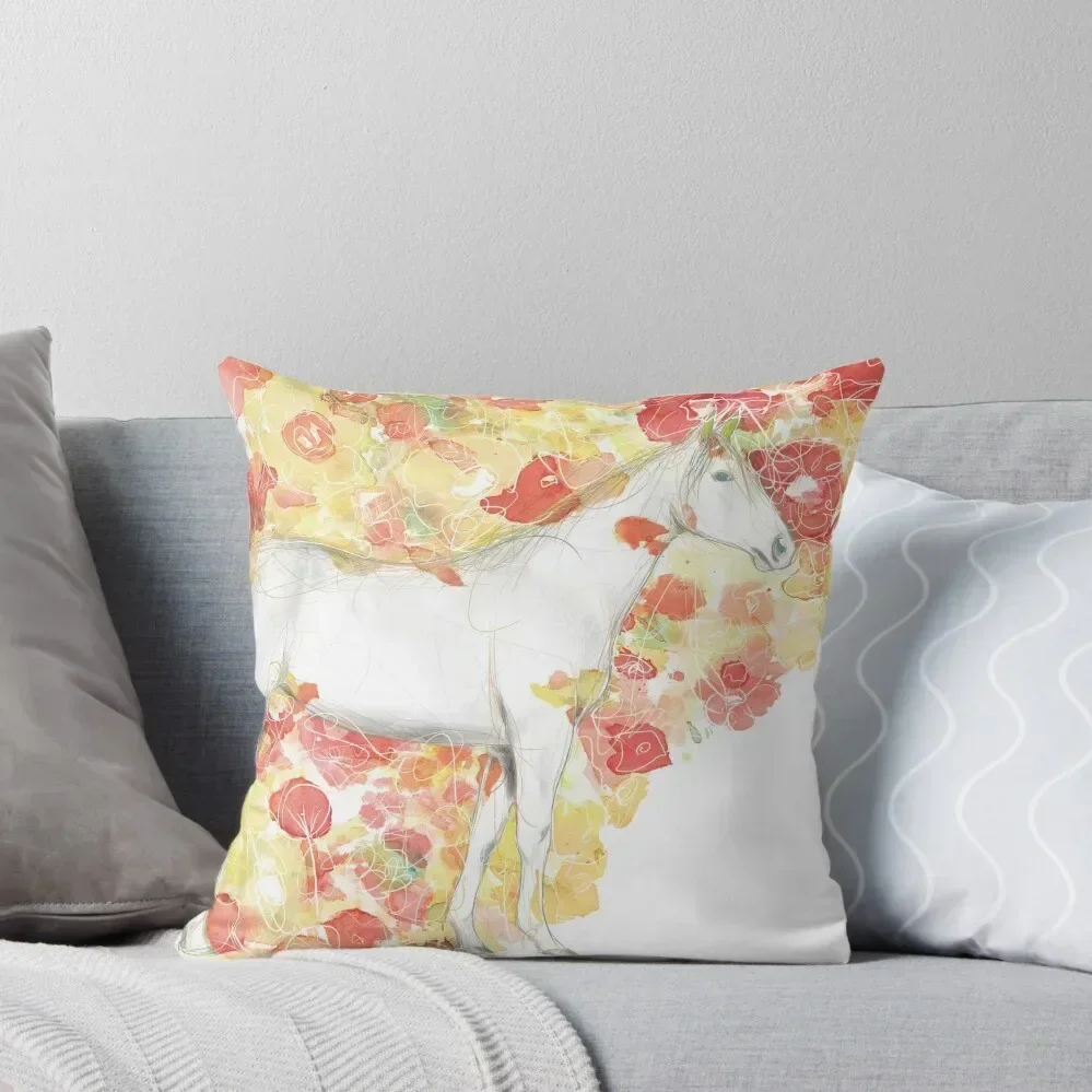 

Horse Illustration by McKenna Sendall Throw Pillow pillowcases for sofa cushions Anime New year pillow