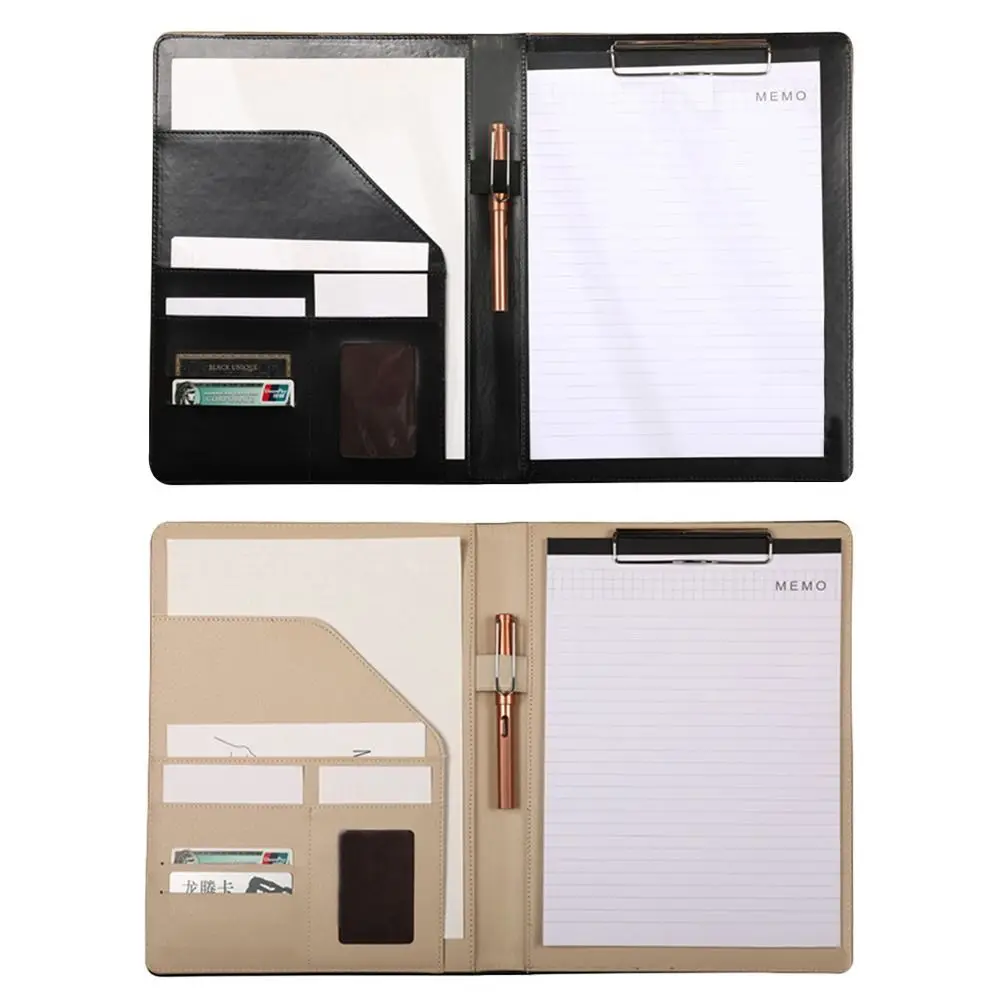 Multifunctional A4 Conference Folder Large Capacity Leather Business Stationery Folder Office Portable Document Organizer