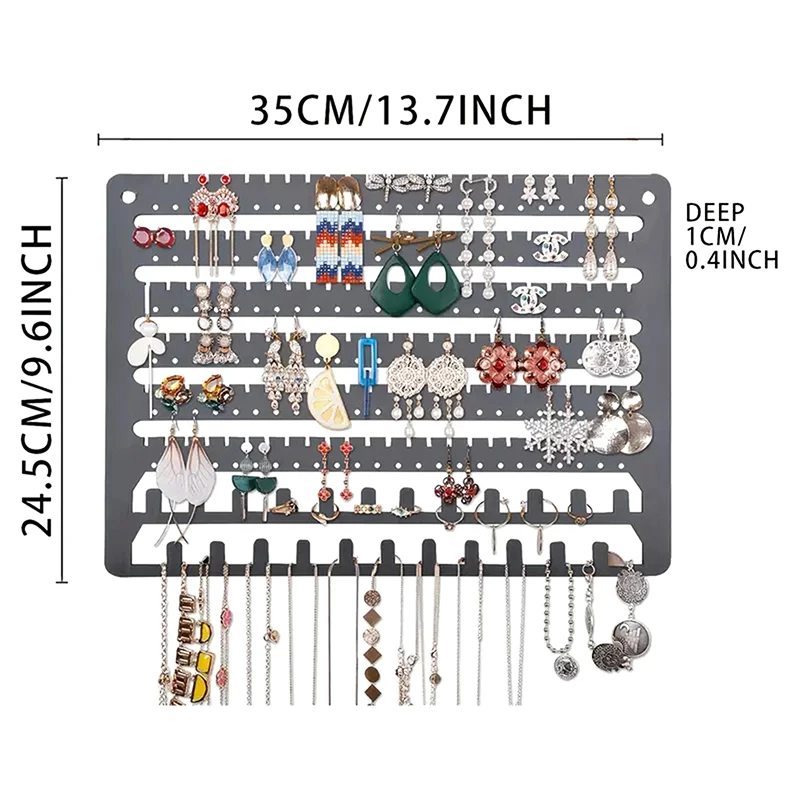 1 قطعة مجوهرات معلقة خشبية الحائط قلادة أقراط عرض موقف الأذن ترصيع حامل تخزين الرف ديكور المنزل #6