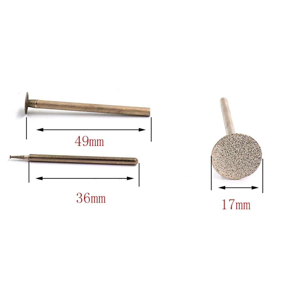 Diamond Grinding Burr 2.35/3mm Shank Needle Point Engraving Carving Polishing Jade Stone Drill Bit for Dremel Rotary
