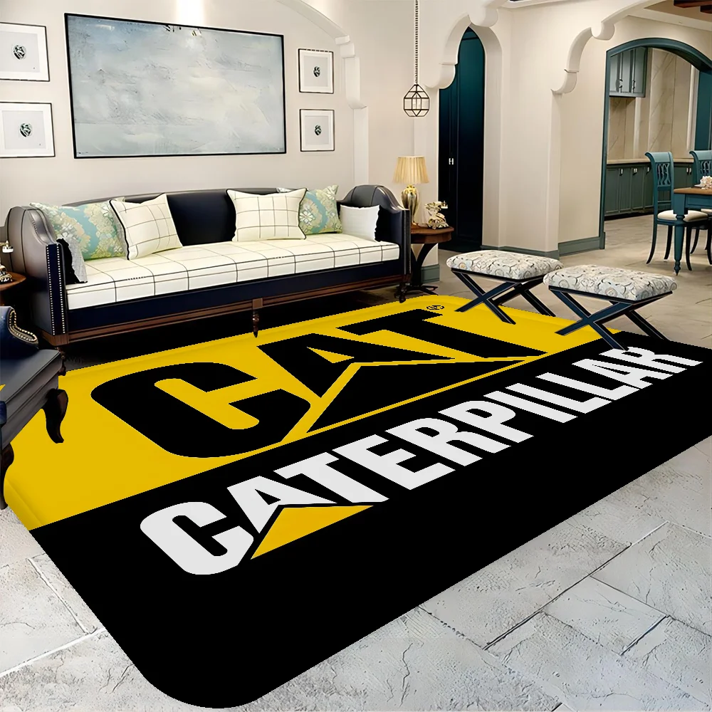 C_Caterpillar CAT Engine Excavator Log Floor Mat Non-Slip Laundry Room Mat Laundry Decor Balcony Child Living Room Bedside Mats