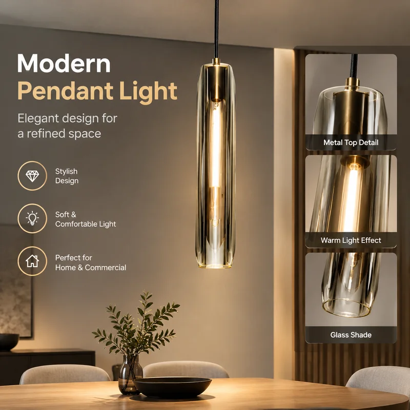Pendant Light Solid Copper Water Crystal Shade Modern Luxury Hanging Lamp for Dining Room Bedroom Bar Counter Stylish Home Decor