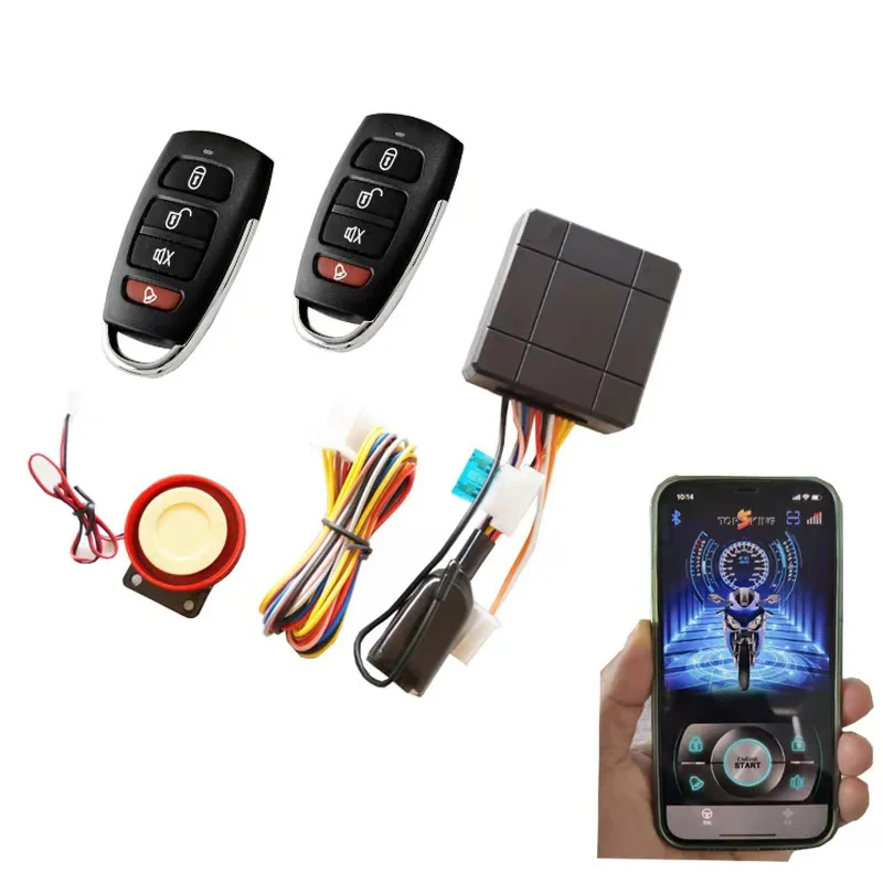TOP SALE Multifunctional TSK-504BT Remote/APP Starter  Motorcycle  Burglar Alarm  with Smart Phone Central