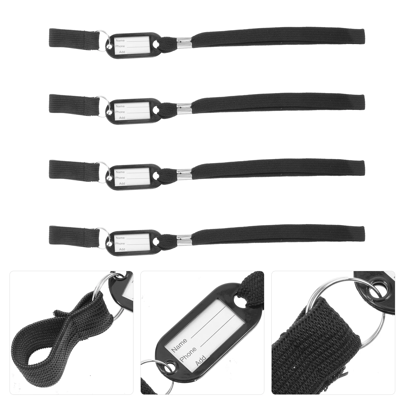 

4pcs Cane Wrist Strap Anti-lost Lanyard for Walking Canes Slip-resistant Comfortable Grip Water-resistant Reusable Name Tag