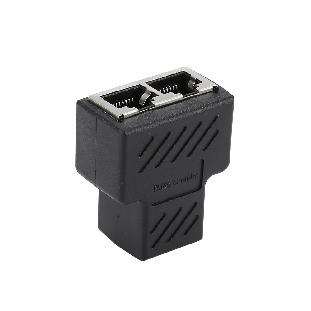 1 To 2 Ways LAN Ethernet Network Cable RJ45 Female Splitter Connector Adapter Ethernet Sockt Network Connection Splitter Adapter