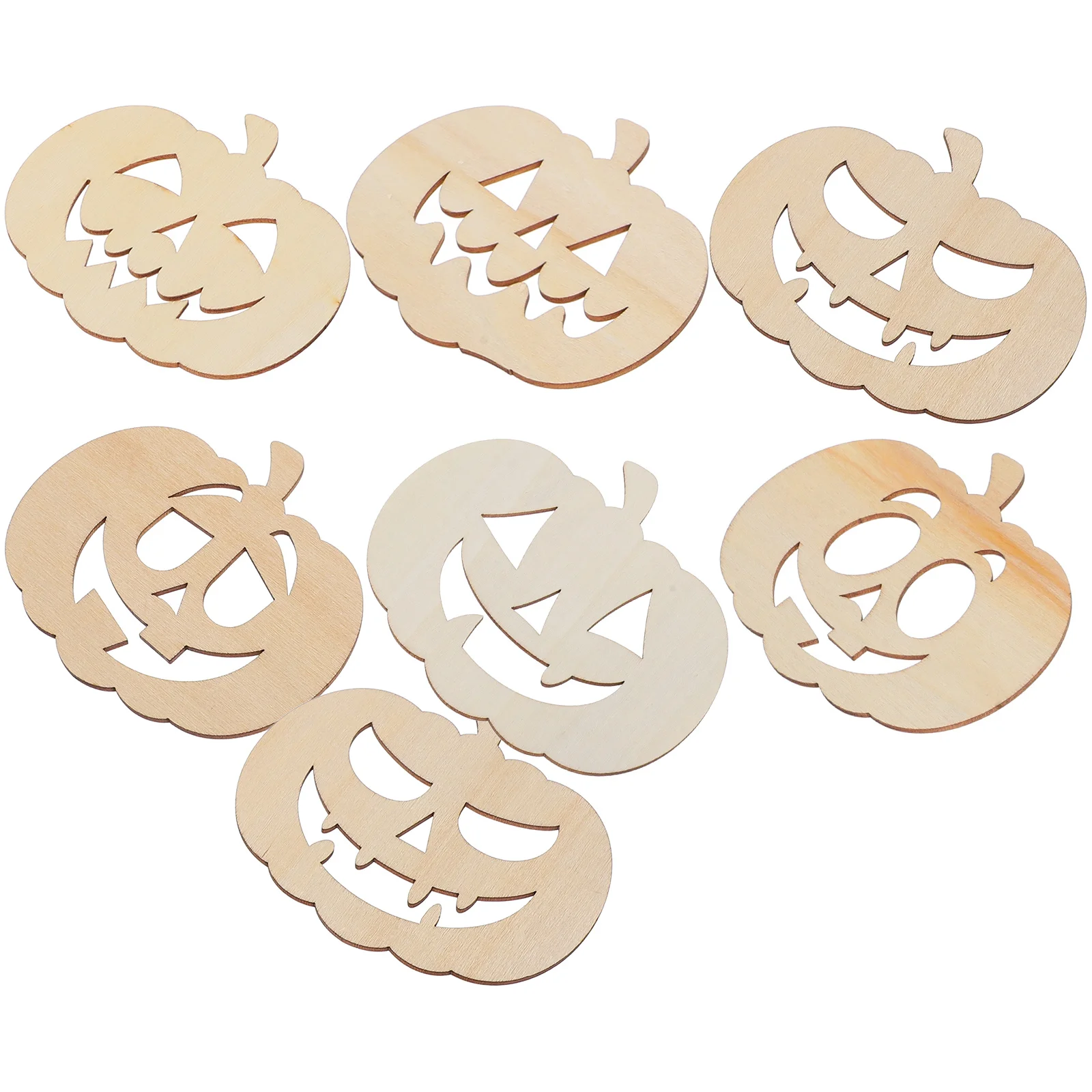 

12Pcs Unfinished Wooden Pumpkin Slices DIY Craft Material Halloween Decor Blank Wood Tags Handmade Ornaments Wood Craft