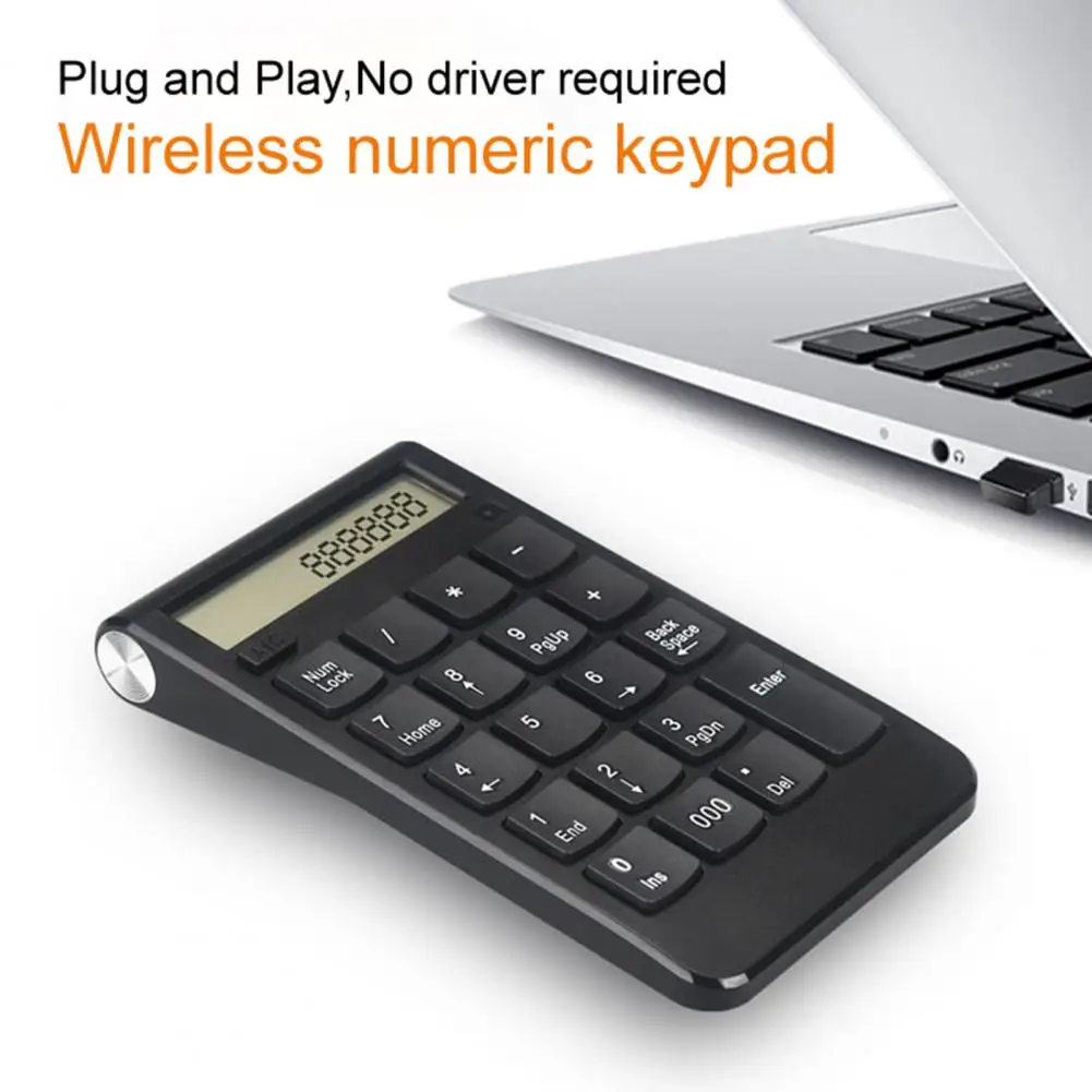 Simple Numpad Keyboard Plug Play Comfortable Touch Portable 2.4G Wireless Mini Keypad Numeric Keypad with Calculator