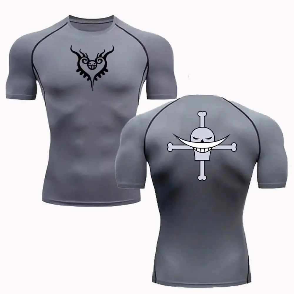 2026 Herren Sonnenschutzkleidung Anime T-Shirt Sommer Fitness Schnelltrocknend Lauf-Sportbekleidung Eng Anliegend Rashguard S-3XL