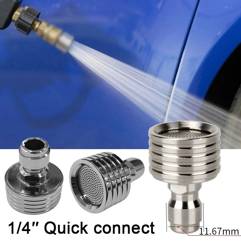 Hochdruck-Wasserpistolen-Schnittstelle, Waschdüse, Duschklingen aus Edelstahl, 1/4 Schnellanschluss, Waschen von Autos, Garten, städtisches Werkzeug ﻿