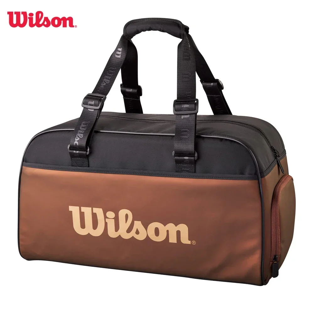 Wilson 2023 Super Tour Pro Staff V14 Brown Tennis Racquet Dufflel Bag Sport Match Team Tennis Bag ‎for 3Pcs Racket WR8025801001