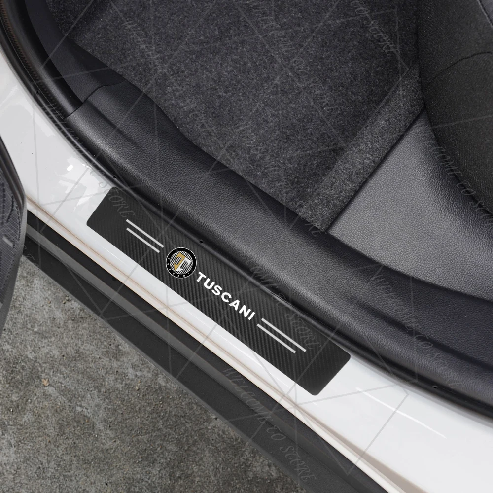 ل Tuscani شعار روهينز كوبيه تيبورون 4/5 قطعة 1 مجموعة ألياف الكربون عتبة باب السيارة الحرس غطاء صندوق السيارة حامي ملصقات اكسسوارات
