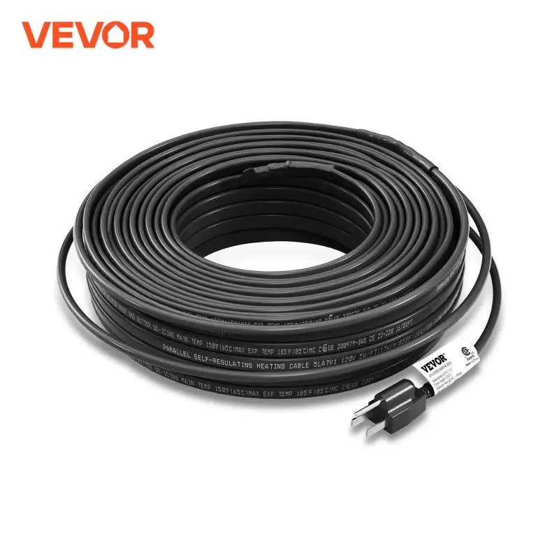 VEVOR Self-Regulating Pipe Heating Cable 120-feet Heat Tape for Pipes Roof Snow Melting De-icing Gutter  Pipe Freeze Protection