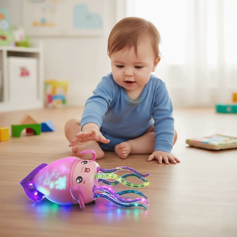 Polpo danzante magico a luce LED Torsione a otto artigli con luce musicale Polpo danzante Giocattolo Evitamento automatico degli ostacoli