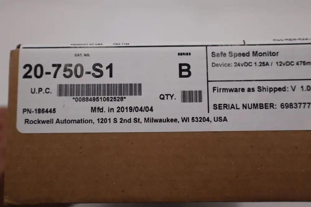 FABRIKVERSIEGELT 20-750-S1 Safe Speed Monitor Neuer LAGER L-233-C