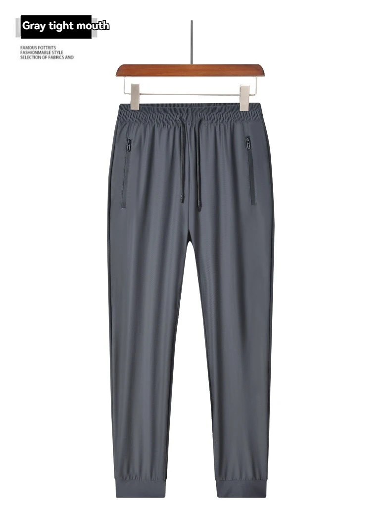 Neue atmungsaktive Herren-Sporthose aus Eisseide, schnell trocknend, schweißabsorbierend, bequem, kühl, hochwertige Outdoor-Hose für Herren – Detail 13