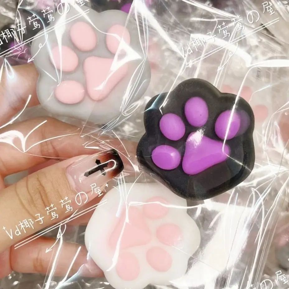 Kawaii Cat\'s Paw Decompression Toys Cute Pink 3D Elastic Squishy Toys Mochi Anti Stress Reliever Toys Girls Birthday Gifts