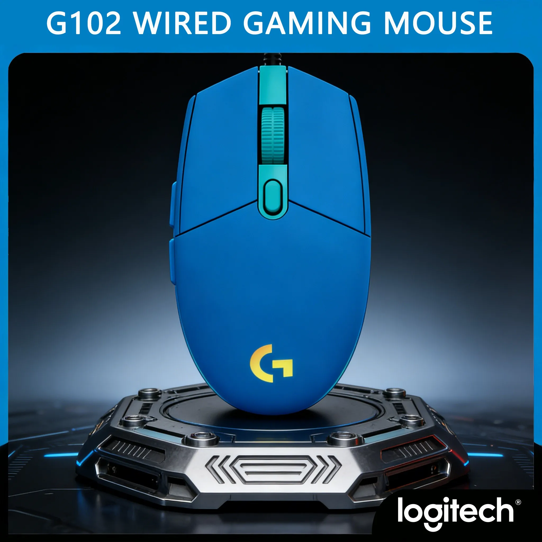 

Игровая мышь Logitech G102 проводная, компактная, портативная, RGB, 8000 DPI, эргономичная конструкция