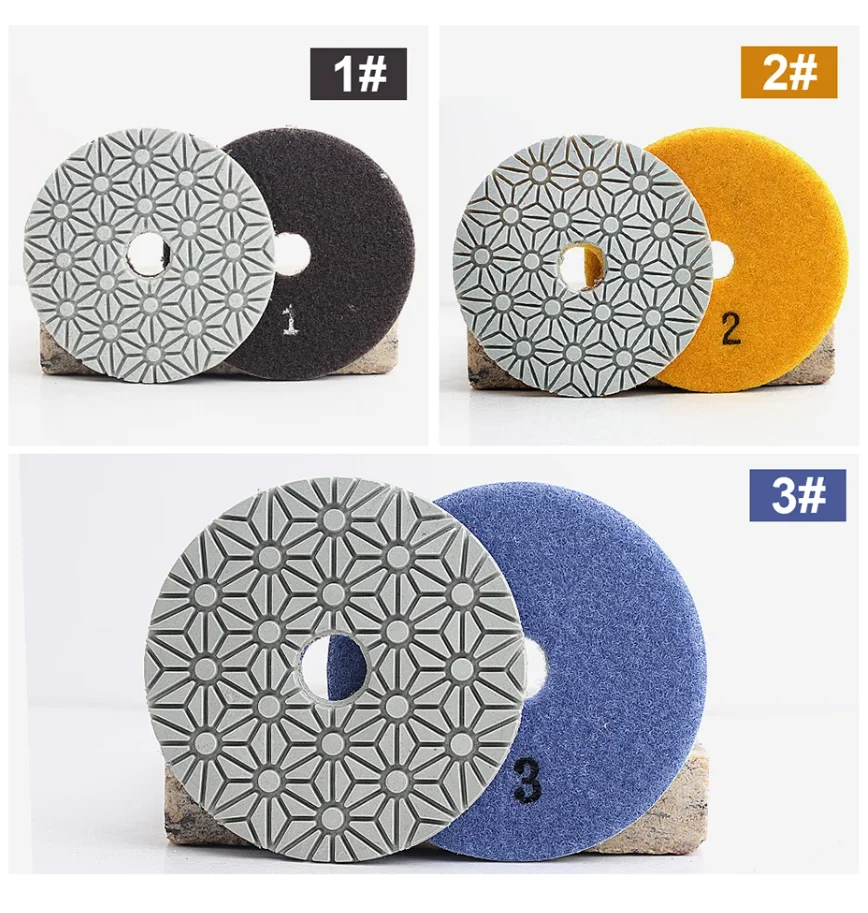 Premium 3-Step Diamond Polishing Pads 4inch/100mm For Granite Marble Ceramic Tile Diamond Sanding Disc Polish Tool