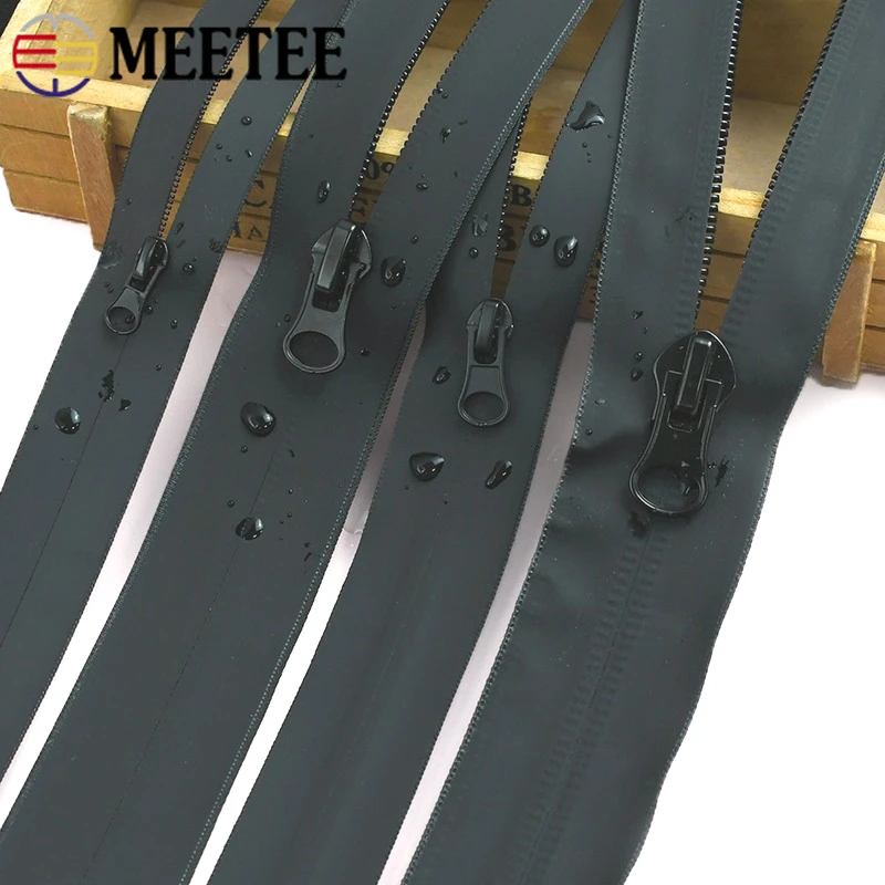 

2/5M 3# 5# 8# 10# Waterproof Nylon Zipper+Zip Pull Raincoat Bag Reverse Zippers Slider Tent Closure Zips DIY Sewing Accessories