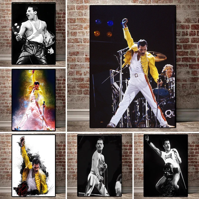 Canvas Painting Freddie Mercury Bohemian Rock Music Star Posters Prints Wall Decor Wall Art Room Decor Home Decor Aesthetics