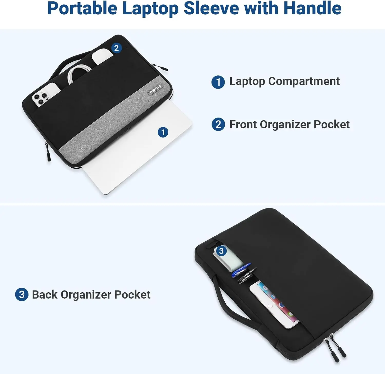 Laptop Sleeve Handbag for 13 13.3 14 inch MacBook Neo Air Pro HP Dell Acer ASUS Computer Bag Portable Protective Briefcase