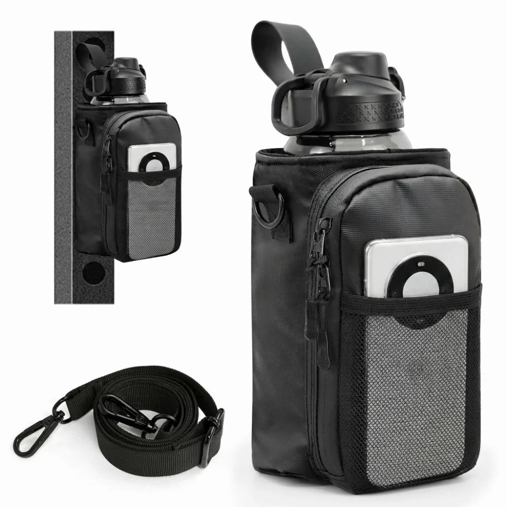 5 Neodymium Magnets Magnetic Water Bottle Bag Waterproof Mesh Pockets Magnet Crossbody Bags with Phone Pockets Water Bottle Bags