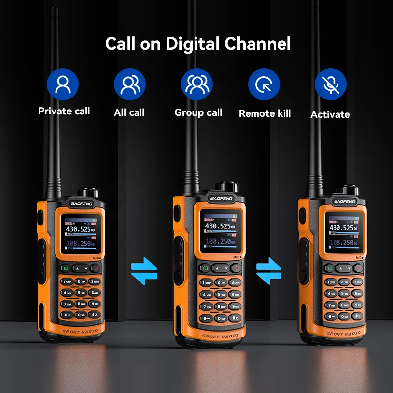 Baofeng AD-20 Walkie Talkie Analog/Digital Full Band Text Message Wireless Copy Frequency 1024CH Record Digital Encryption Radio